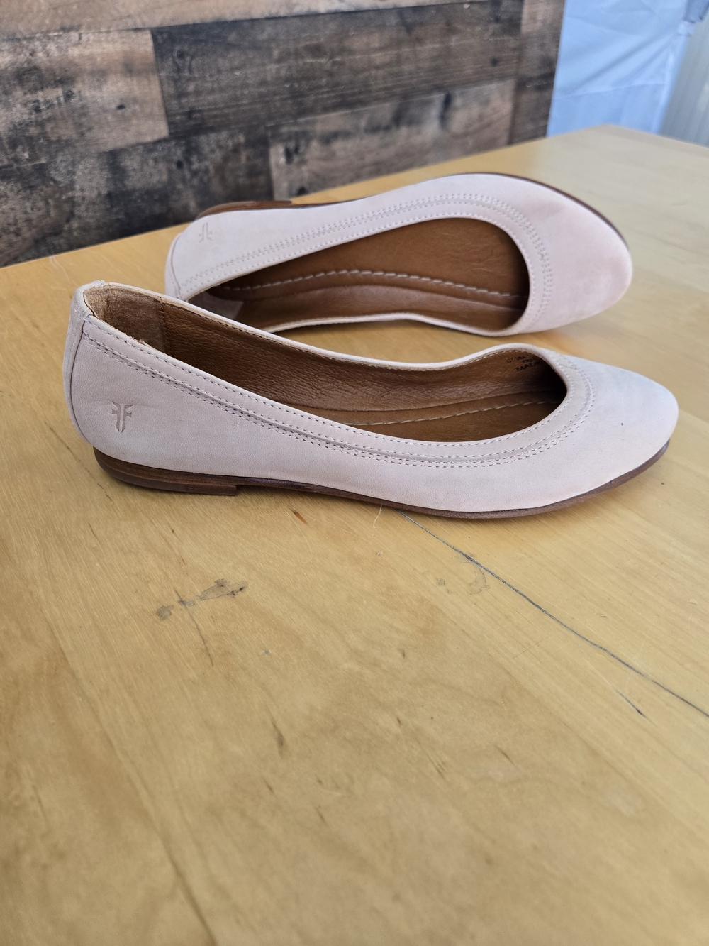 FRYE Women Shoe Carson Ballet Flat Leather Slip On Comfort Blush Suede 6.5